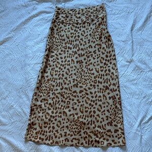 Free people Leopard Print Midi Skirt